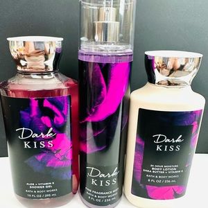 Bath and Body Works Dark Kiss 3pcs Set (Fragrance Mist, Body Wash, Body …